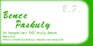 bence paskuly business card